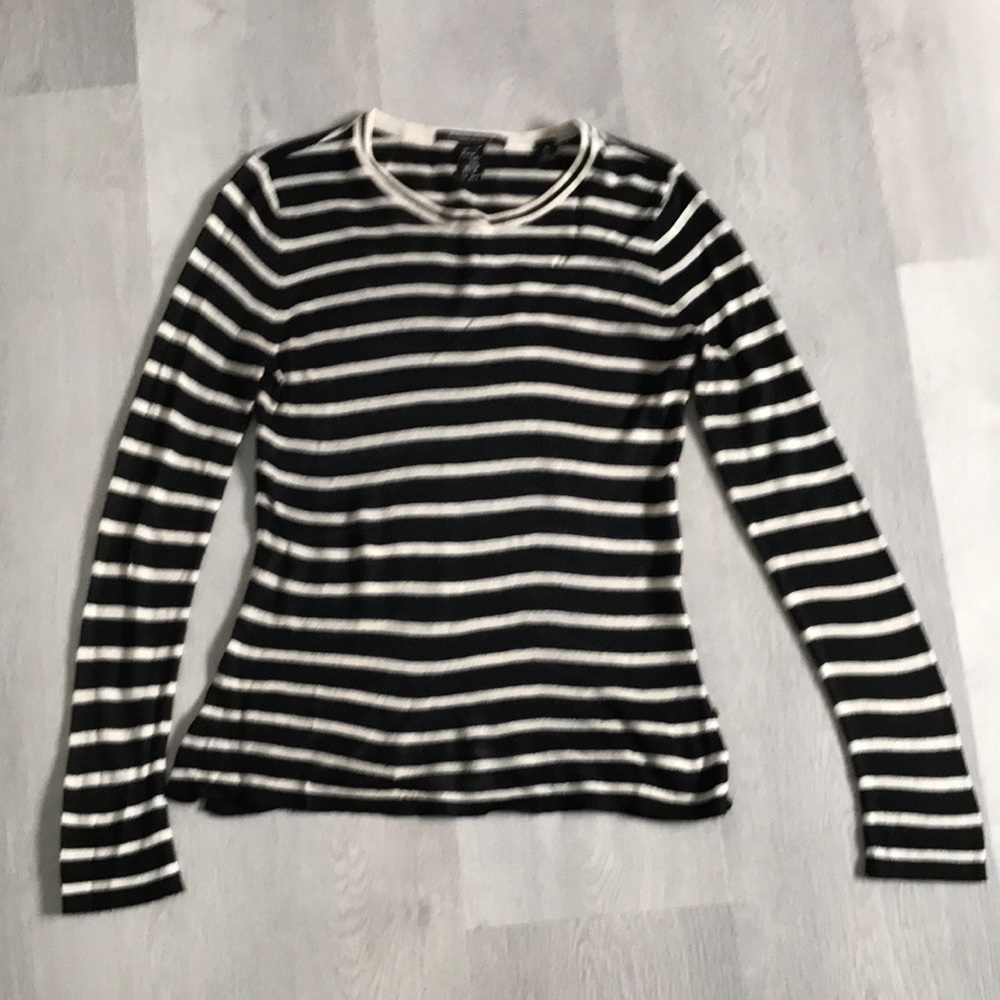SCOTCH SODA WOOL SWEATER BLACK IVORY LONG SLEEVE CREW 2